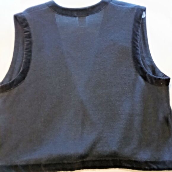 Susan Bristol XL Black Retro Vintage Vest with Bow & Button at Bottom. - Picture 3 of 10
